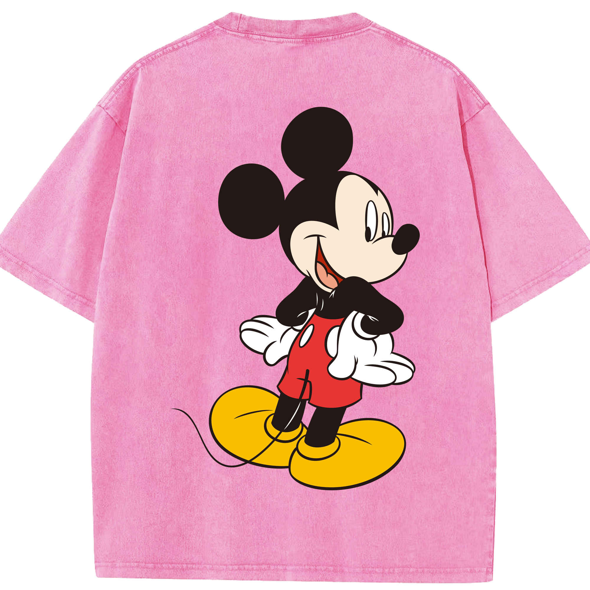 （画像用） ミッキーマウス Mickey Mouse 綿100% ヴィンテージ風 半袖Tシャツ（背面プリント）